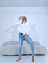 White VIENTOŅA bodysuit with high collar H73